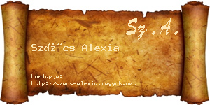 Szűcs Alexia névjegykártya