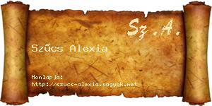 Szűcs Alexia névjegykártya